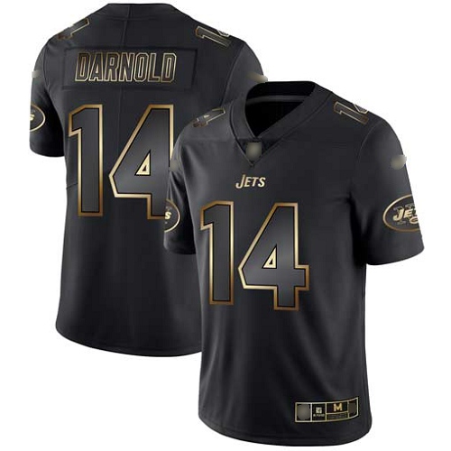 New York Jets Limited Black Gold Men Sam Darnold Jersey NFL Football 14 Vapor Untouchable